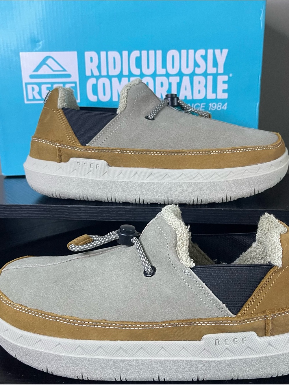 Reef Men's Slip-On Loafers in Gray and Tan
